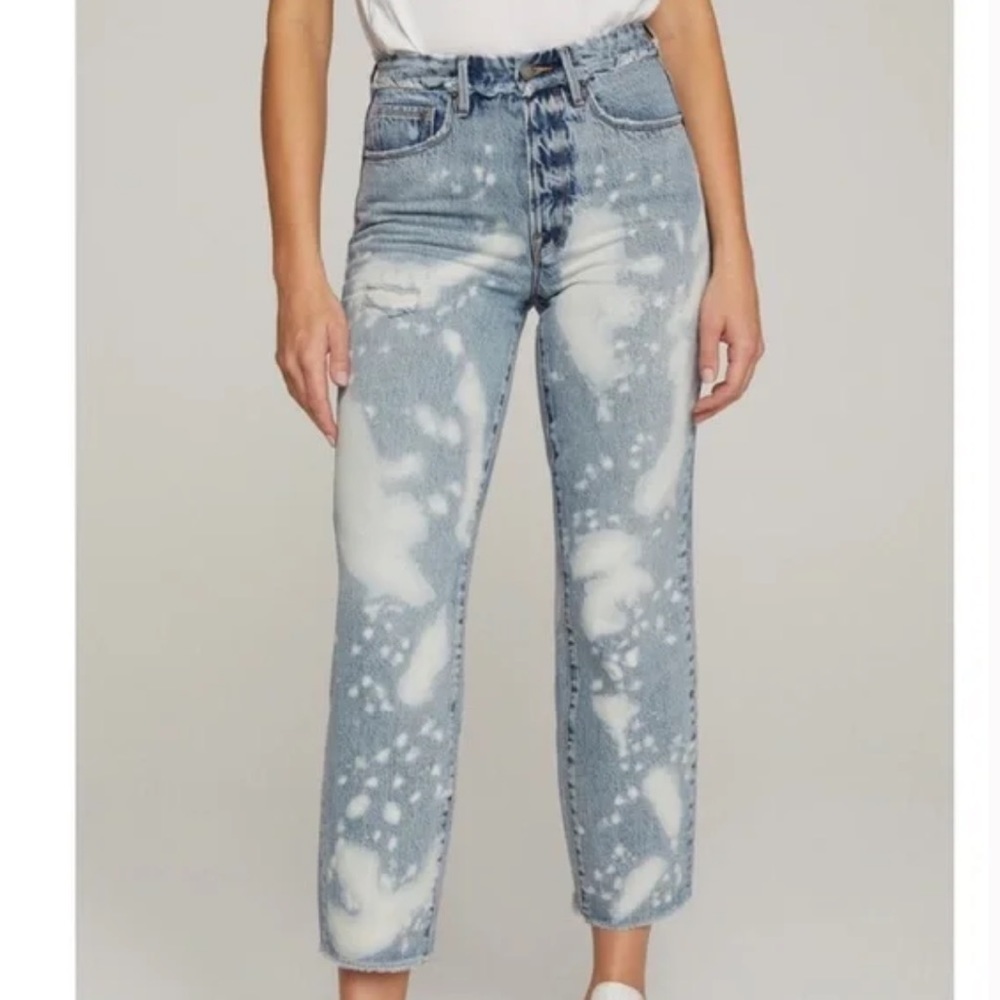 Good American Good Vintage Release High Waist Bleach Spot Jeans
